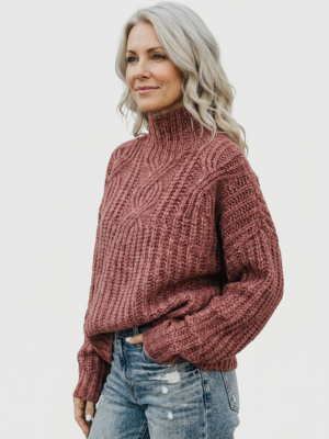 Hortense | Pull Col Montant en Grosse Maille Torsadée