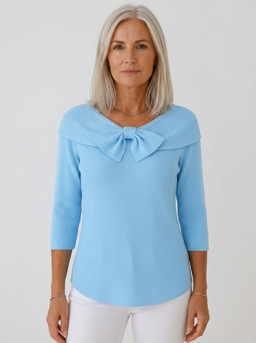 Geneviève | Blouse en Côtelé Élégante avec Nœud