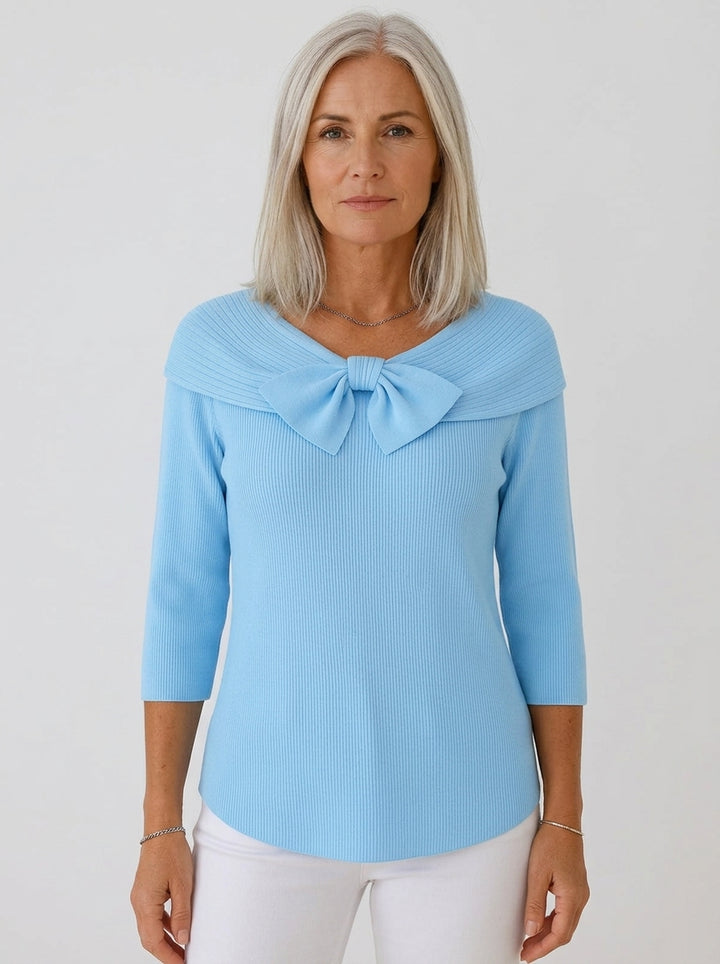 Geneviève | Blouse en Côtelé Élégante avec Nœud