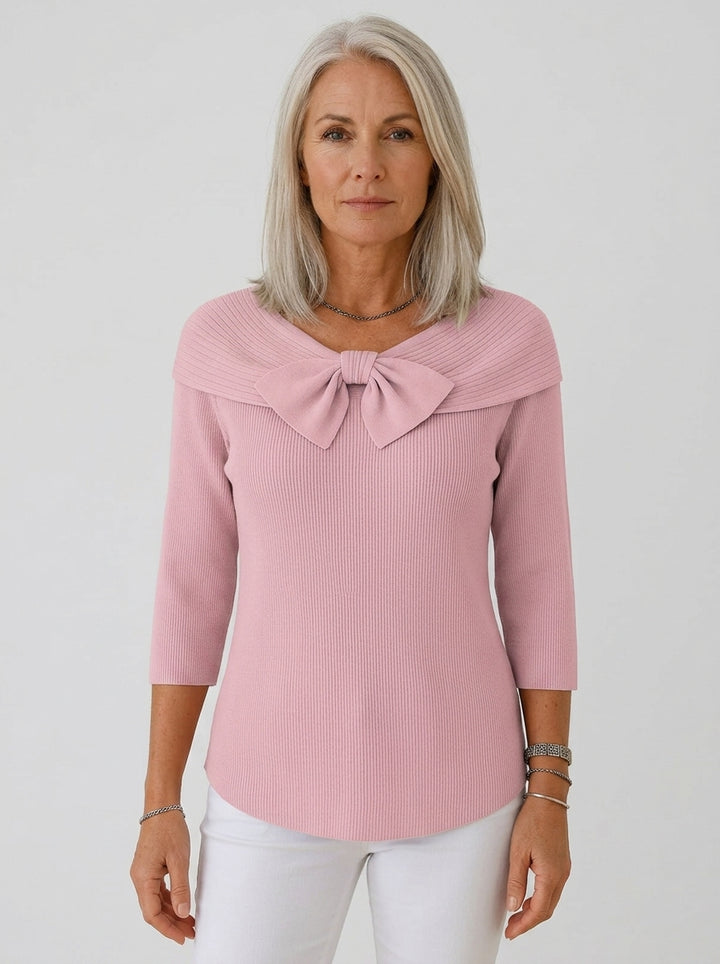 Geneviève | Blouse en Côtelé Élégante avec Nœud