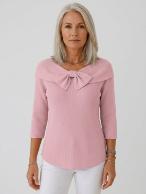 Geneviève | Blouse en Côtelé Élégante avec Nœud