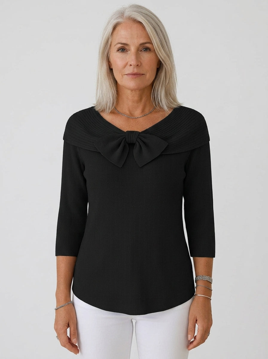 Geneviève | Blouse en Côtelé Élégante avec Nœud