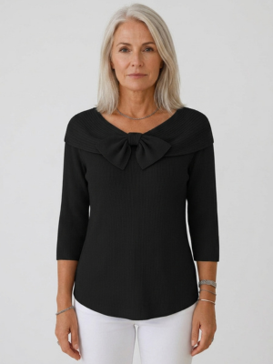 Geneviève | Blouse en Côtelé Élégante avec Nœud