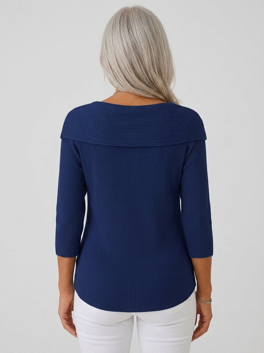 Geneviève | Blouse en Côtelé Élégante avec Nœud