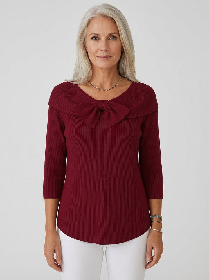 Geneviève | Blouse en Côtelé Élégante avec Nœud