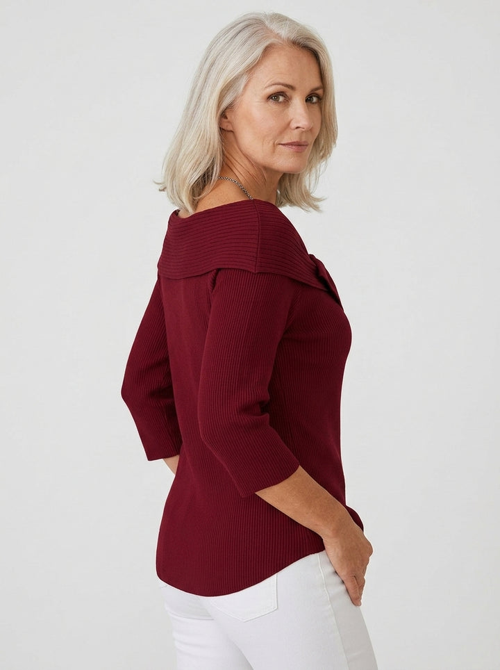 Geneviève | Blouse en Côtelé Élégante avec Nœud