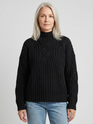 Hortense | Pull Col Montant en Grosse Maille Torsadée