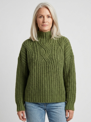 Hortense | Pull Col Montant en Grosse Maille Torsadée