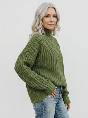 Hortense | Pull Col Montant en Grosse Maille Torsadée