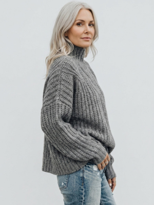 Hortense | Pull Col Montant en Grosse Maille Torsadée