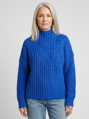Hortense | Pull Col Montant en Grosse Maille Torsadée