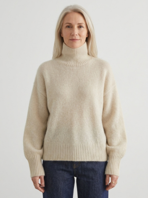 Colette | Pull Oversize Col Roulé en Tricot Doux