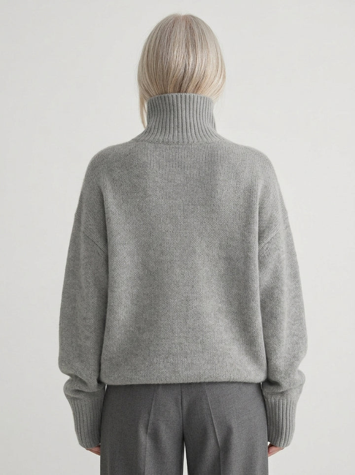 Colette | Pull Oversize Col Roulé en Tricot Doux